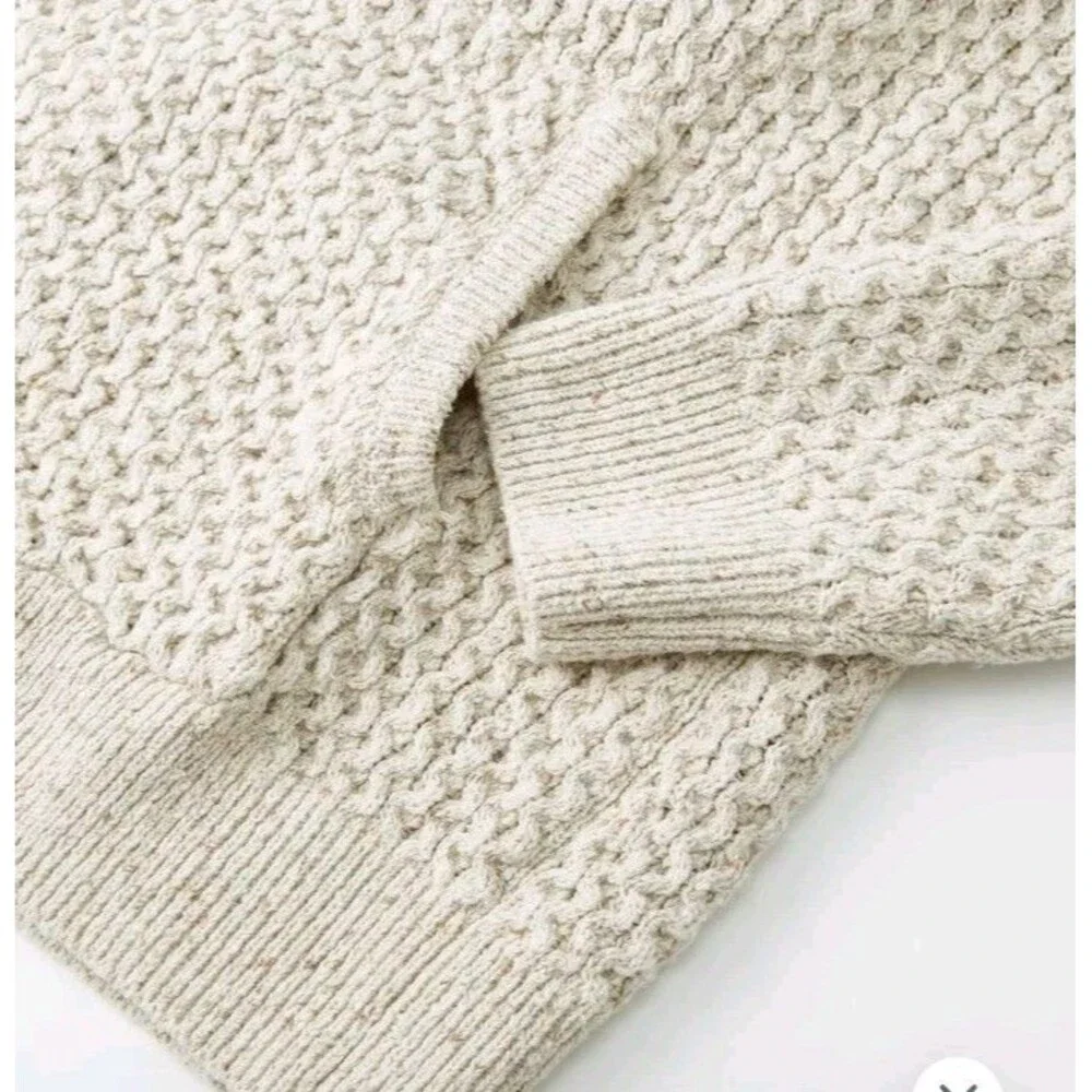 Huckberry Wellen Men’s Recycled Cotton Hooded Poncho Size LG, Beige